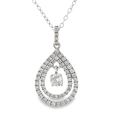 Pendentif en diamant de 0,77 ct en or blanc 10KT