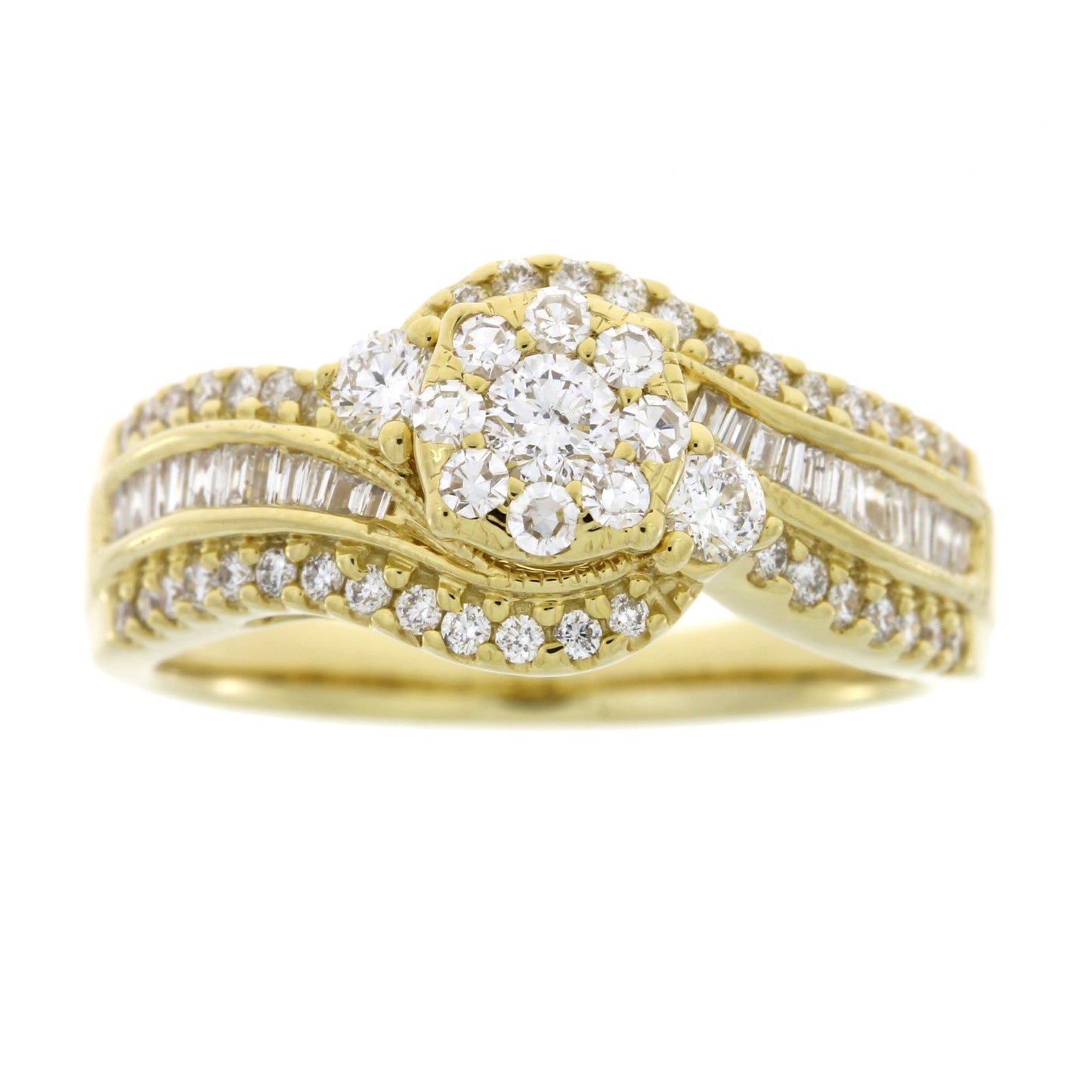 Genuine 1.00ct Diamond Engagement Ring in 14KT Yellow Gold