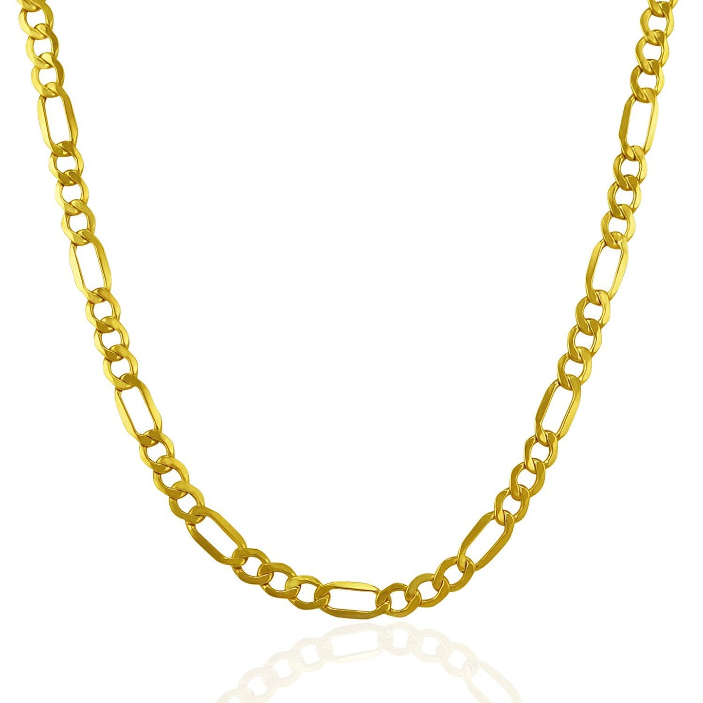 Chaîne Figaro Lite en Or Jaune 10k de 4,6 mm