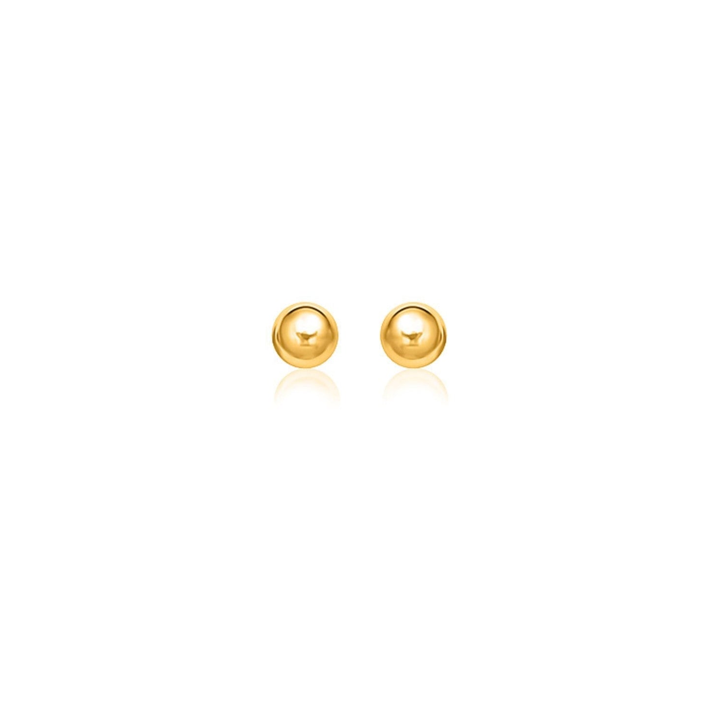 Boucles d'oreilles clous rondes en or jaune 14 carats - 6,0 mm