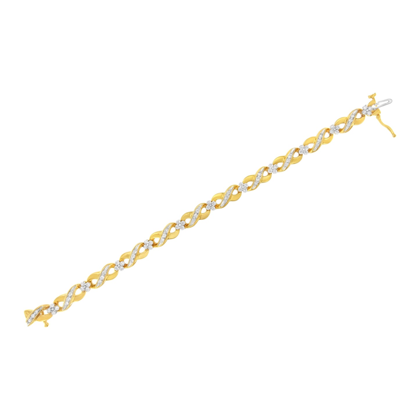 10K Yellow Gold Round-Cut Diamond Infinite Love Bracelet