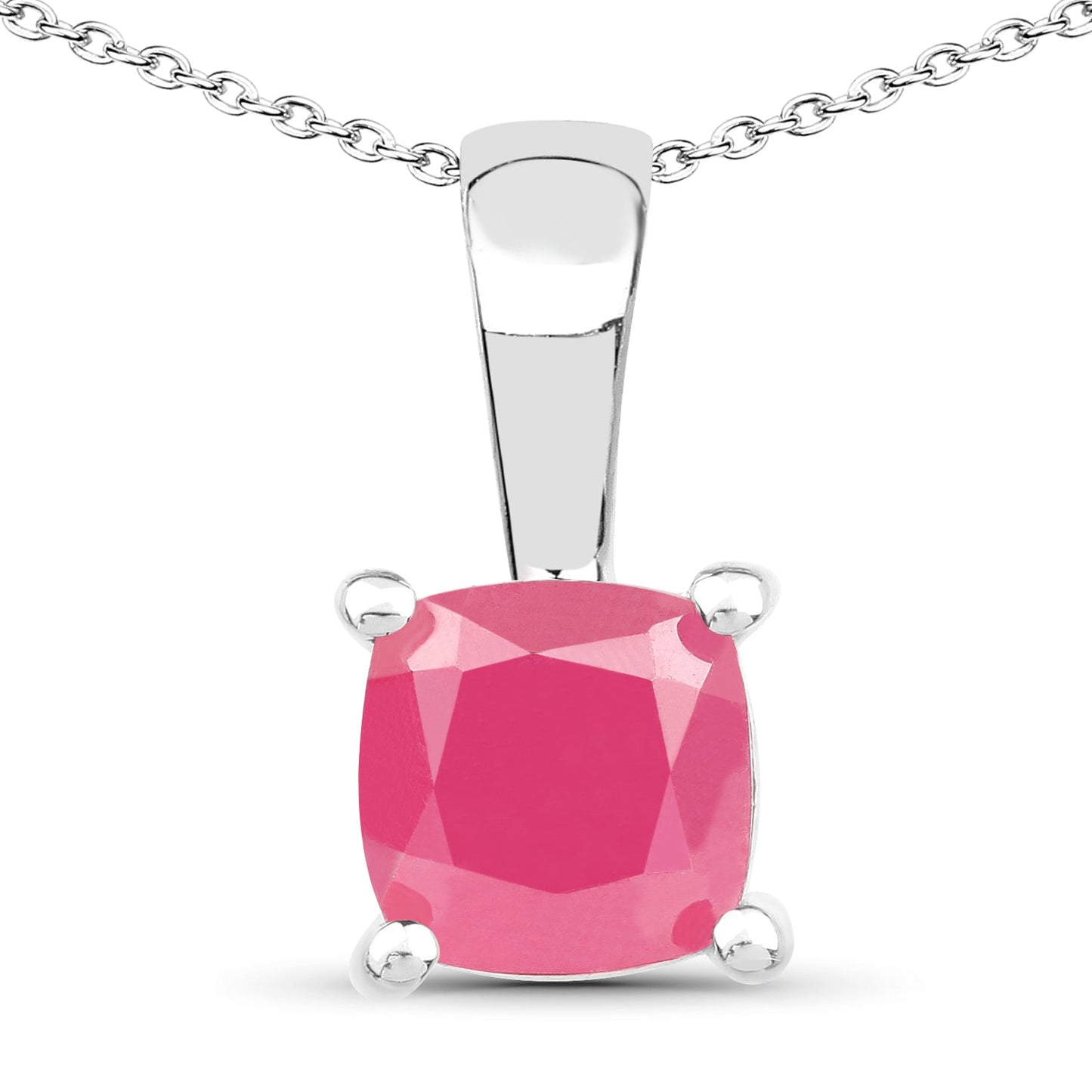 Pendentif élégant en émeraude et rubis de 1,80 carat en argent sterling