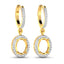 Boucles d'oreilles Halo en or jaune 14K avec 0,32 carat de diamants véritables