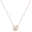 Collier Pendentif Solitaire en Diamant en Or Rose 10K Certifié AGS