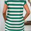Contrast Striped Round Neck Short Sleeve Mini Dress