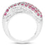 1.81 Carat Genuine Ruby and White Zircon Sterling Silver Ring