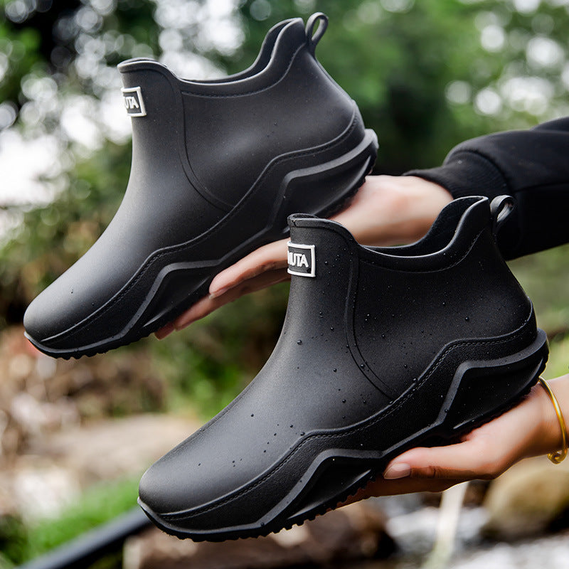 Lightweight Waterproof Low Top Men's Rain Boots