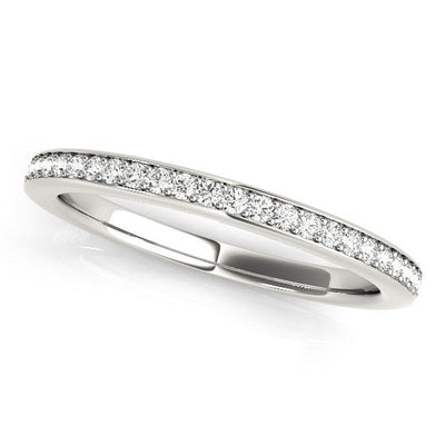14k White Gold Simple Diamond Wedding Ring
