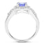 1.42 Carat Genuine Tanzanite & White Topaz Sterling Silver Ring