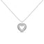 Collier Pendentif Cœur Ouvert Halo en Argent Sterling .925 avec Diamants