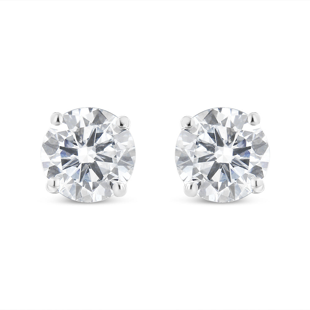 Pendientes de Stud Clásicos de Diamante Creado en Laboratorio de Oro Blanco de 14K