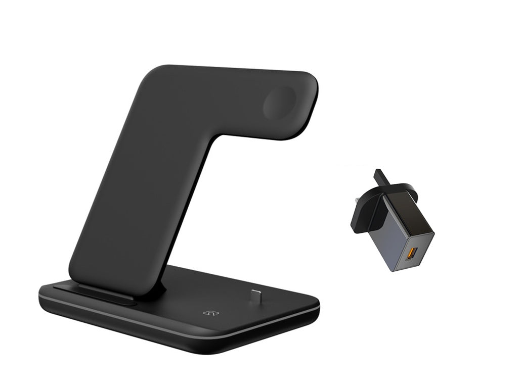 Support de charge sans fil 3-en-1 pour mobile, montre et écouteurs