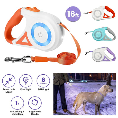 GBruno 16FT Retractable Dog Leash with Spotlight