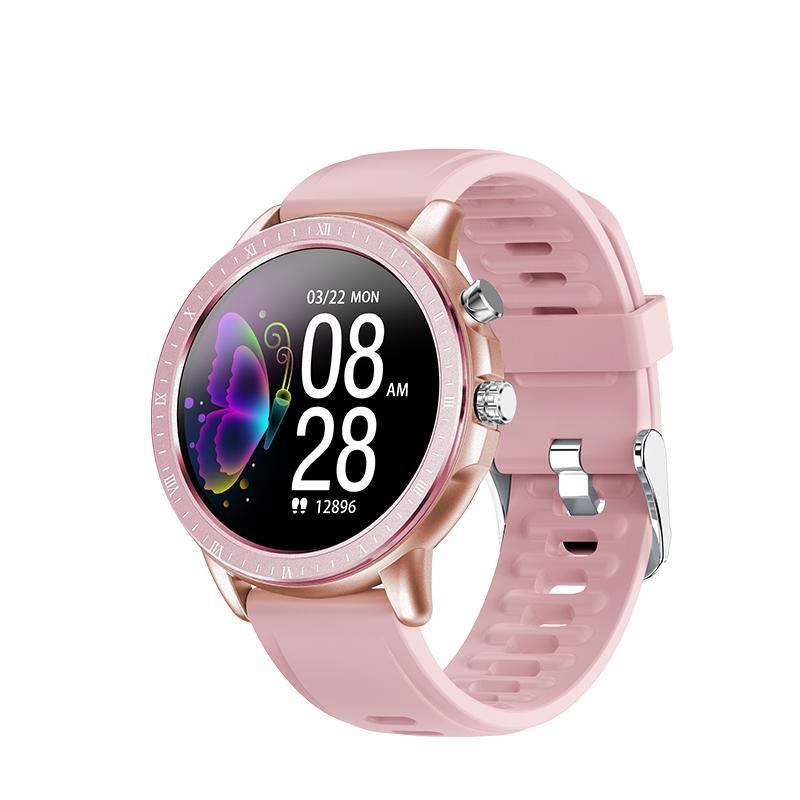 Montre intelligente unisexe élégante avec moniteur de fréquence cardiaque et design étanche