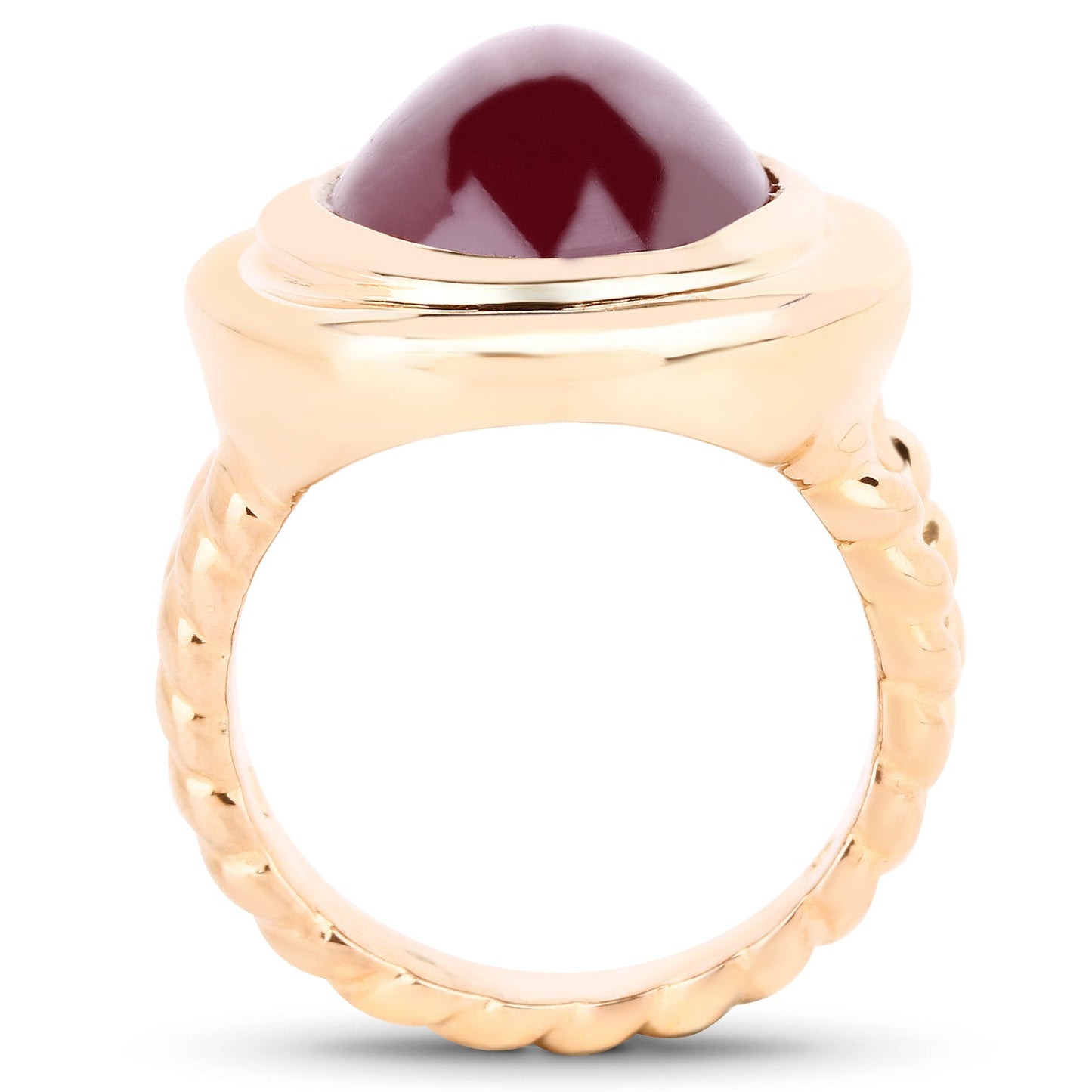 14K Rose Gold Plated 17.60 Carat Ruby Sterling Silver Ring