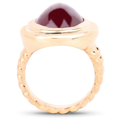 14K Rose Gold Plated 17.60 Carat Ruby Sterling Silver Ring