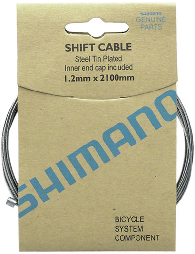 Shimano Zinc Derailleur Cable 1.2 x 2100mm - 10-Pack