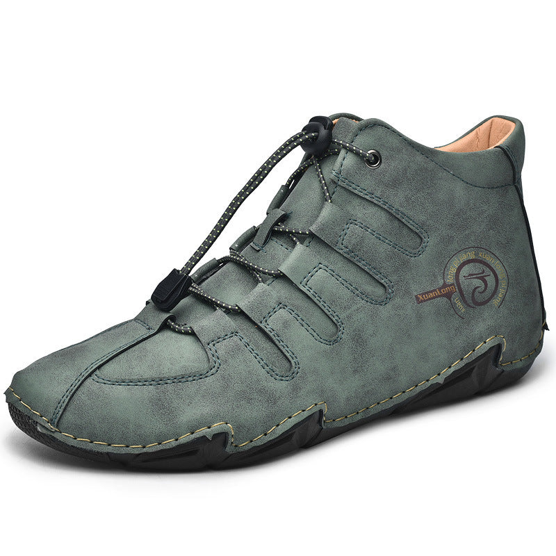 Bottes en cuir pour hommes premium - Chaussures d'extérieur en peluche chaude