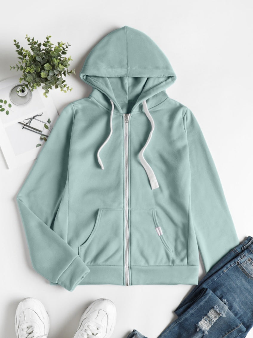 Cárdigan Deportivo Casual para Mujeres con Capucha y Cremallera