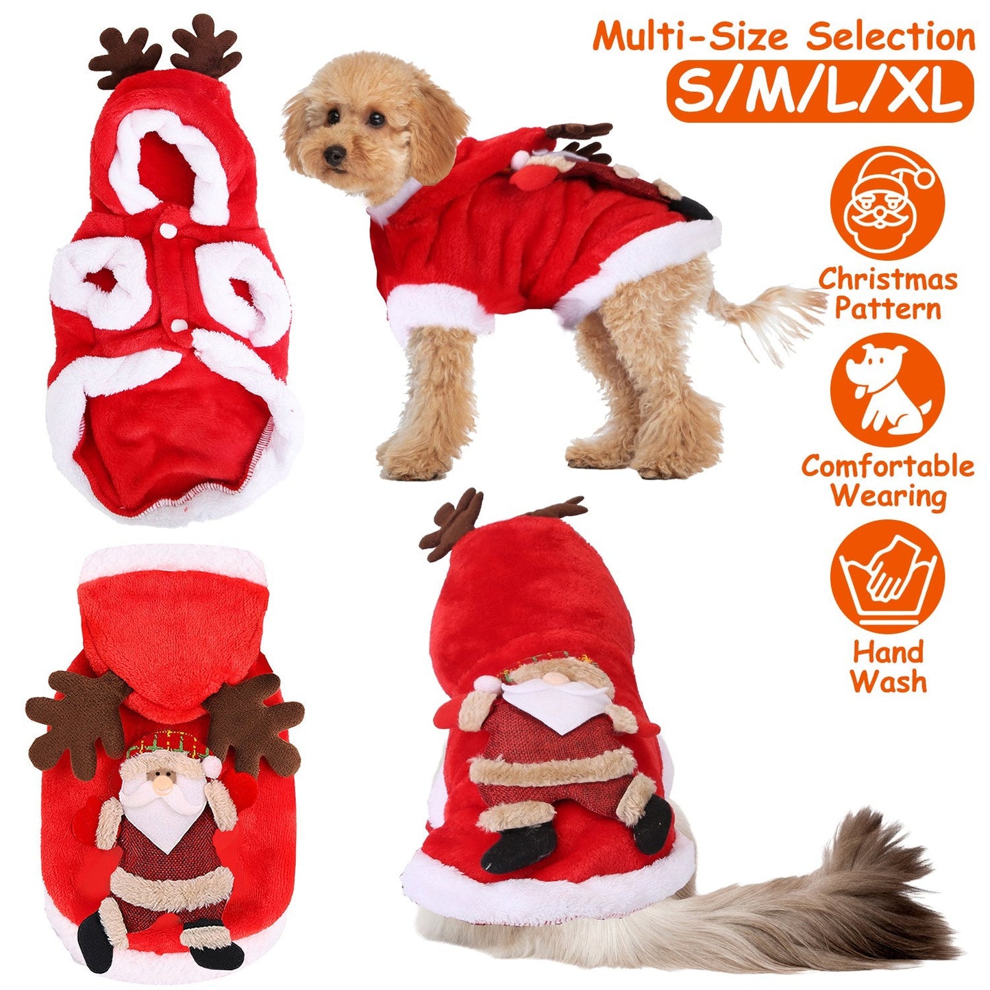 Costume de Père Noël pour animaux de compagnie GBruno pour Noël