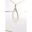 14K Two-Tone Gold Round Cut Diamond Double Burst Pendant Necklace