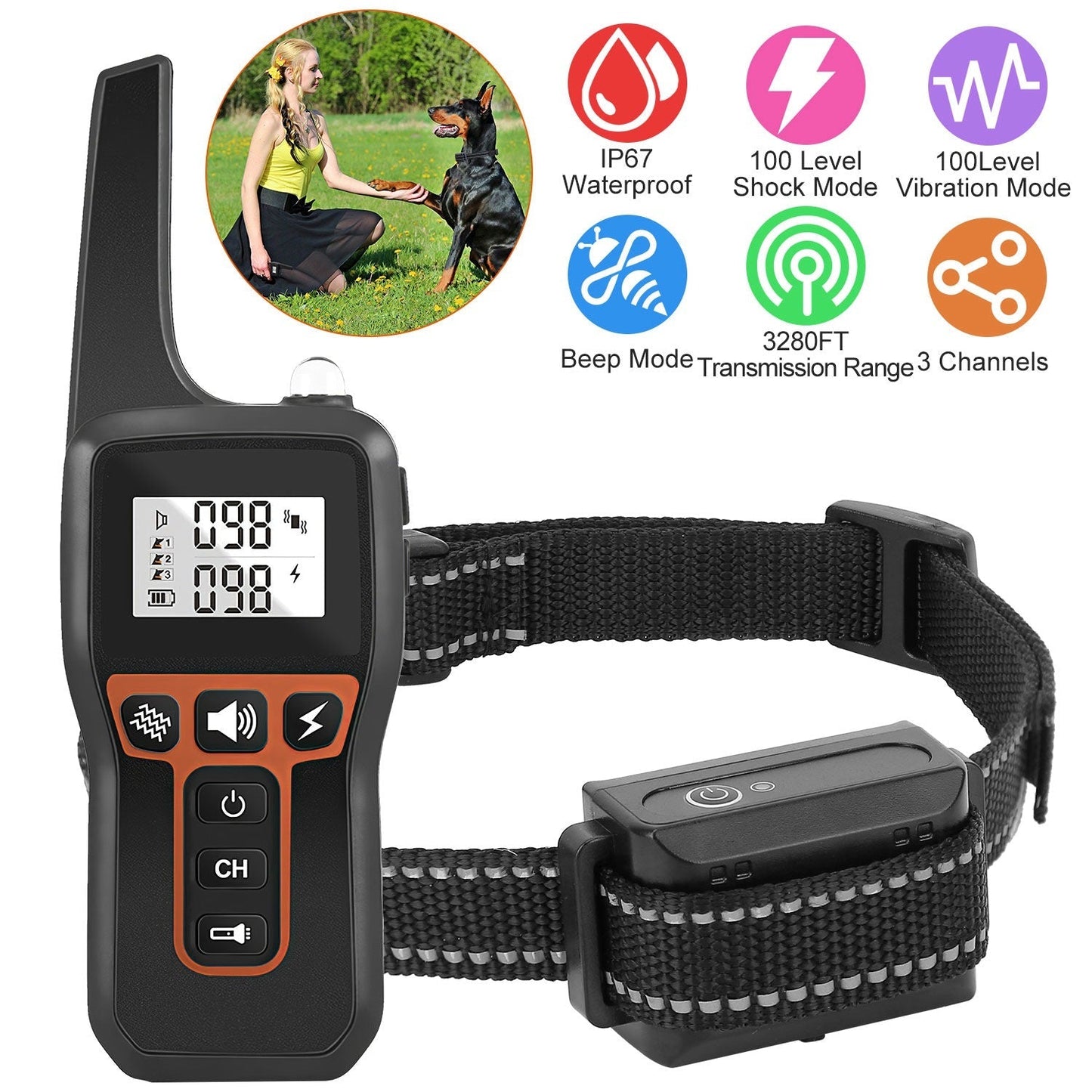 Collar de Entrenamiento para Perros Impermeable GBruno