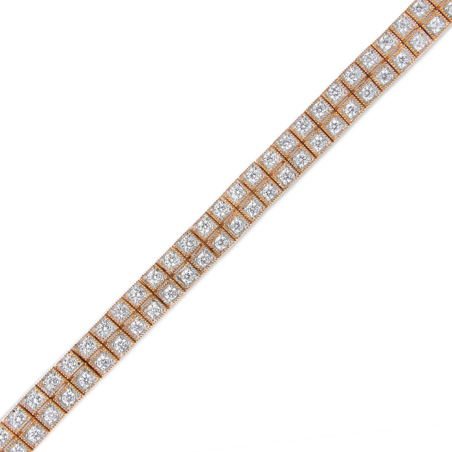 Pulsera de Tenis de Dos Filas con Diamantes Crecidos en Laboratorio de Oro Rosa de 14K