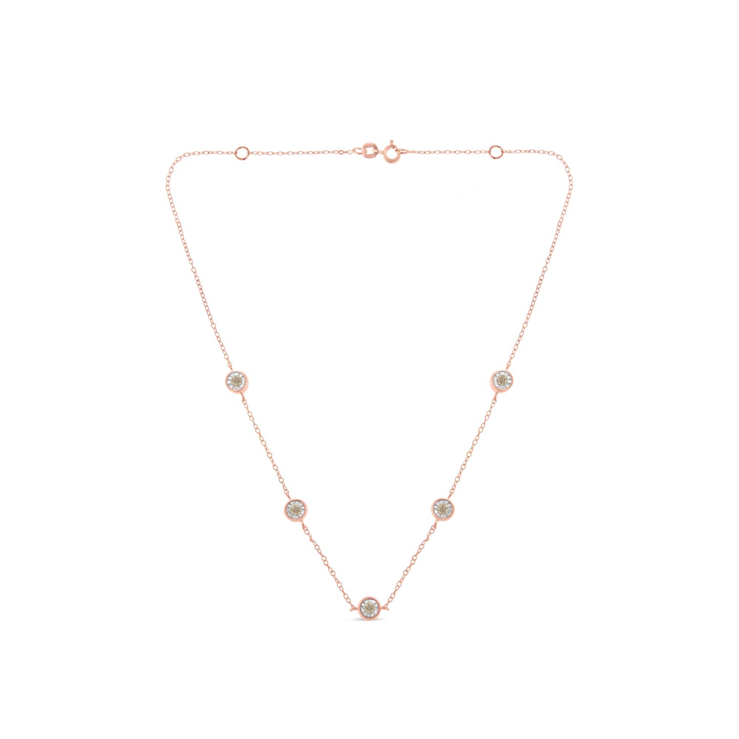Collier en argent sterling plaqué or avec diamants