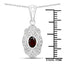0.63 Carat Genuine Garnet and White Topaz Pendant in Sterling Silver