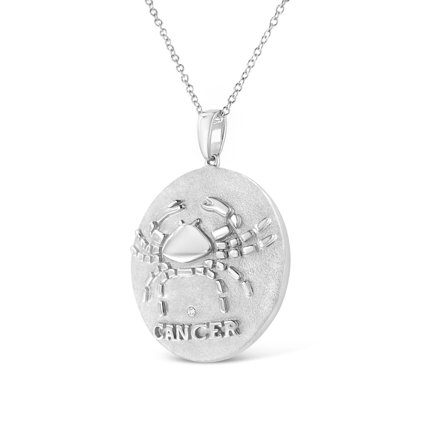 Collar con colgante del zodiaco Cáncer en plata esterlina .925
