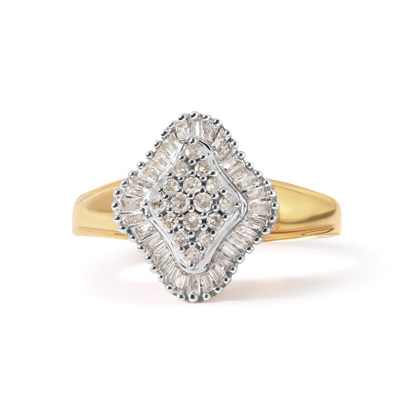 Anillo Halo de Diamantes en Oro Amarillo de 10K 1/2 Cttw - Talla 7