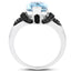 Bague en argent sterling avec topaze bleue suisse et diamants de 3,81 carats