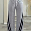 Plus Size Striped Contrast Wide Leg Pants