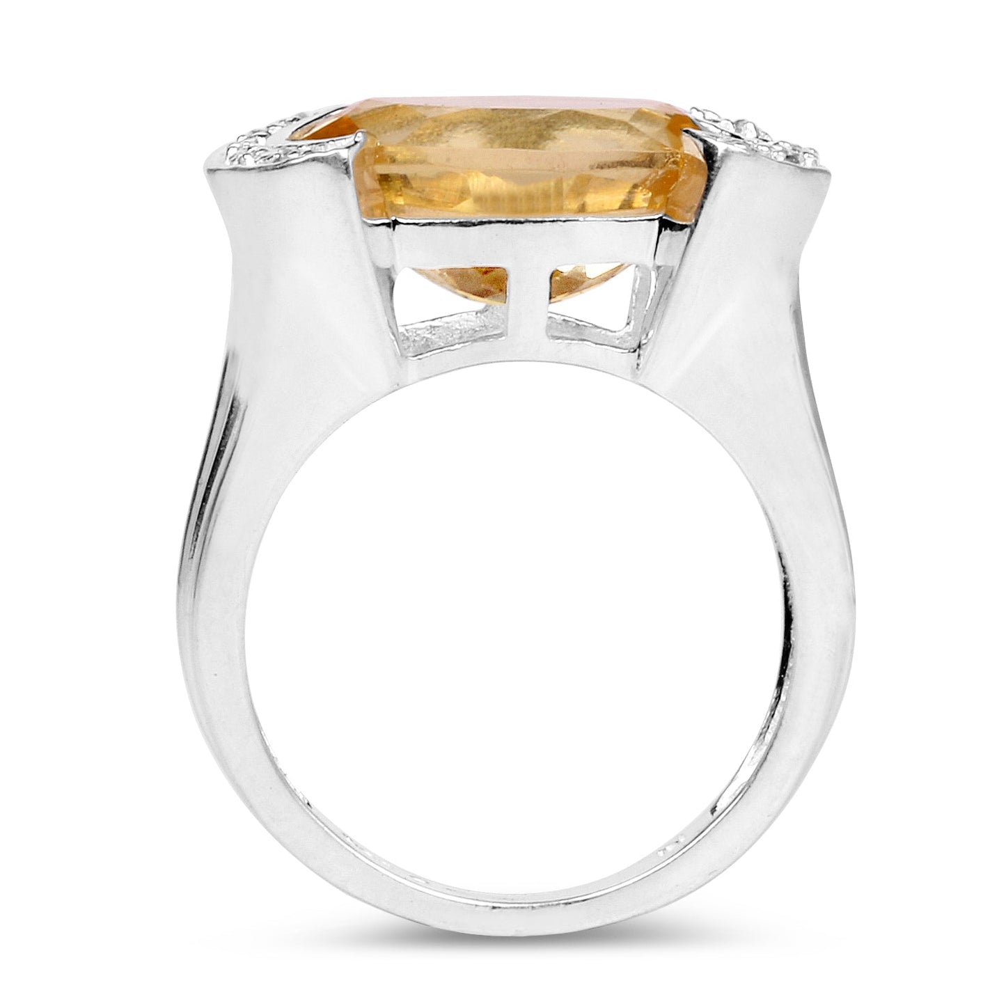 Bague en argent sterling avec citrine et diamant de 4,55 carats