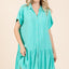 Summer Linen Blend Button Down Mini Dress for Women