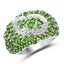 5.18 Carat Genuine Chrome Diopside Sterling Silver Engagement Ring