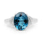 Bague en argent sterling avec topaze londonienne bleue et topaze blanche de 4,26 carats