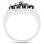 Anillo de Clúster de Zafiro Azul de 1.80 Quilates en Plata Esterlina