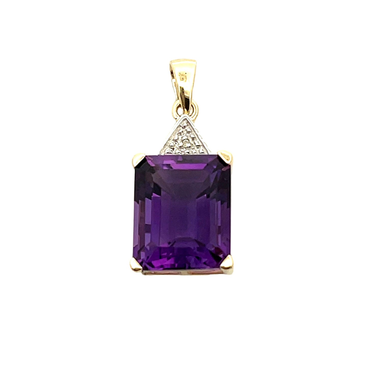Amethyst Diamond Fashion Pendant in 10KT Yellow Gold
