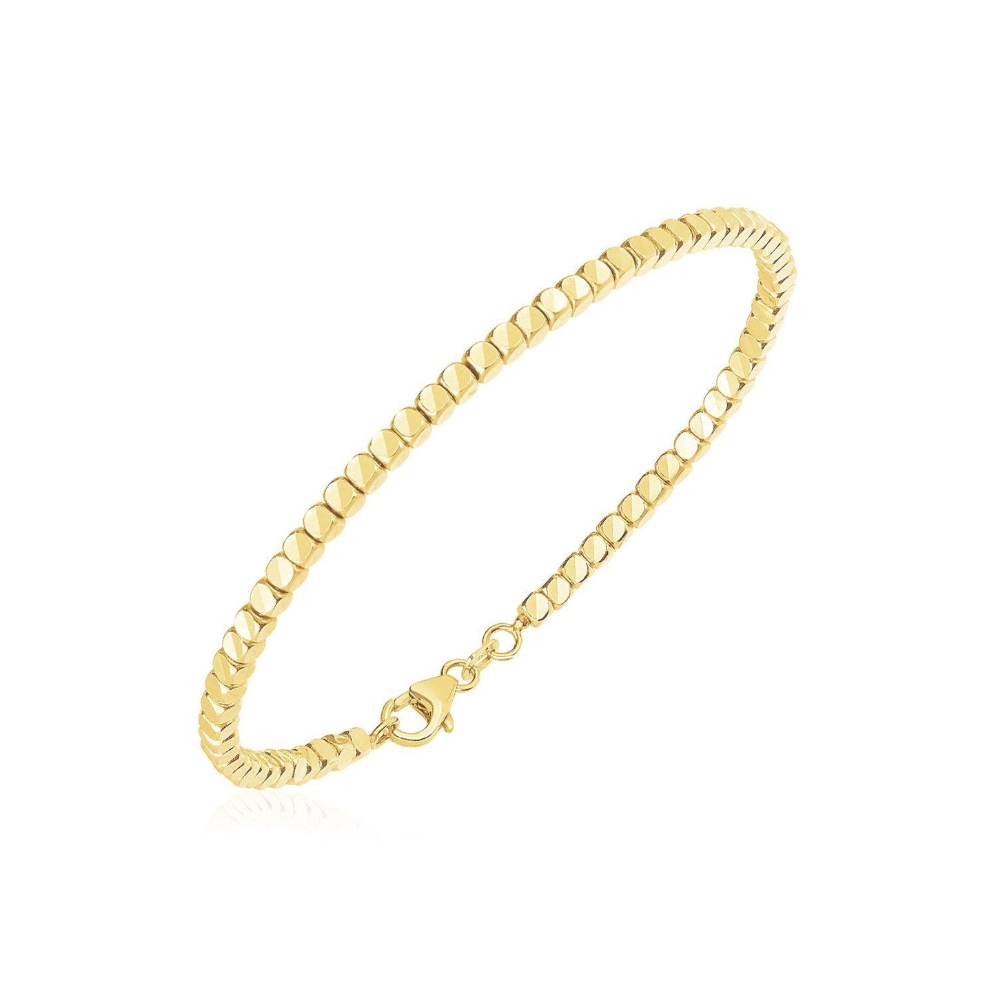 Brazalete Cuff de Perlas de Oro Amarillo de 14k con Acabado Pulido