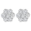 Pendientes de Stud de Diamante Floral de Plata Esterlina - 2 cttw