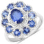 Bague de fiançailles en argent sterling avec Kyanite de 2,47 carats et Topaze blanche