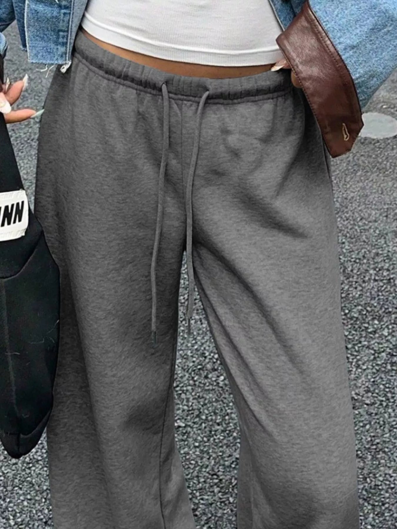Pantalons de survêtement à taille large avec cordon de serrage