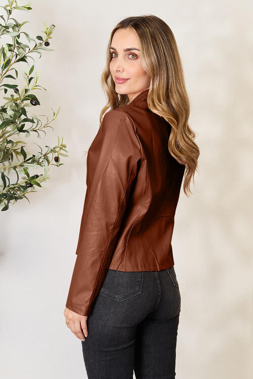 Veste zippée classique à col pour femmes pour une élégance au quotidien