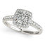 14k White Gold Square Round Diamond Engagement Ring