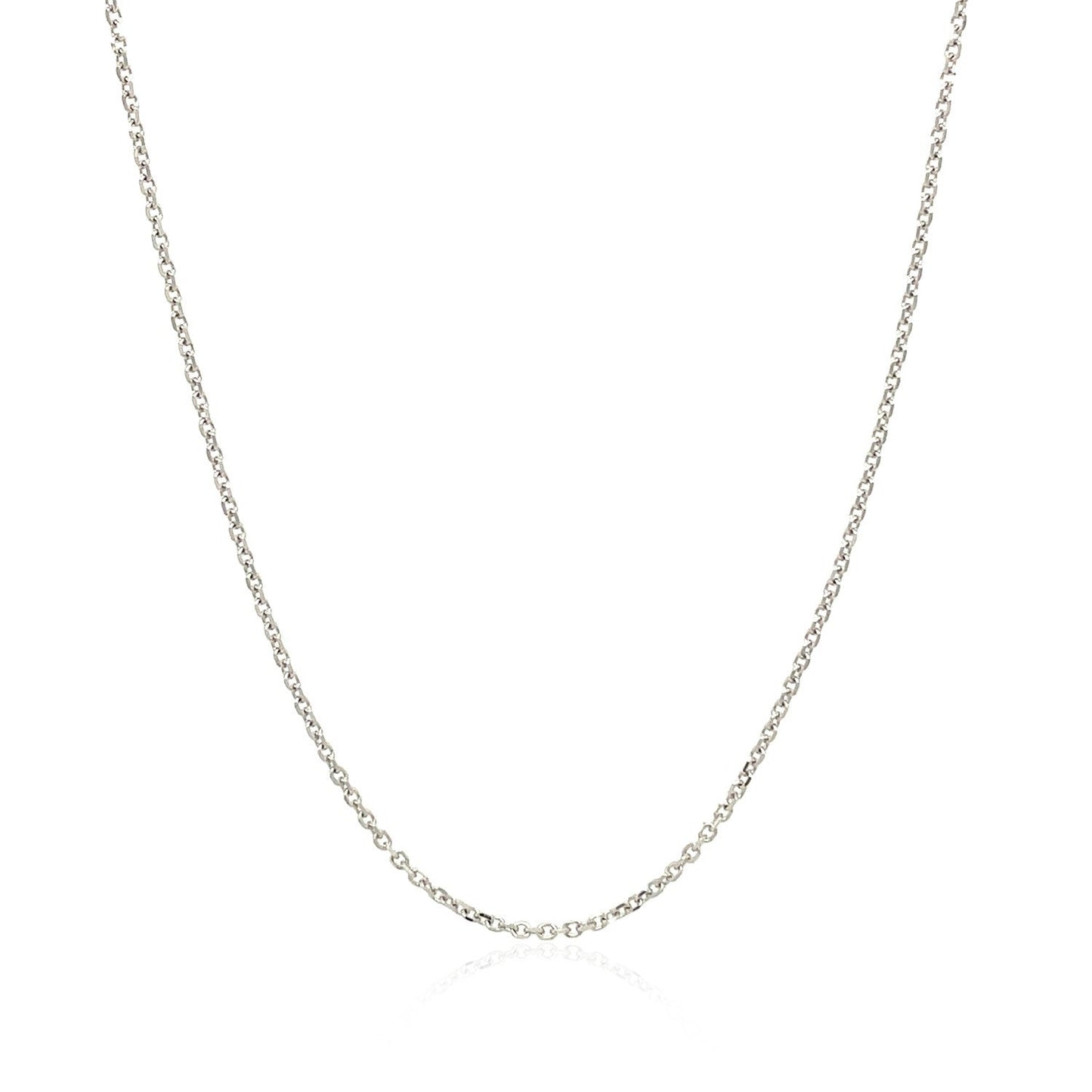 10k White Gold Cable Chain Necklace - 1.1mm