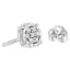 Pendientes de Stud Florales de Diamante Cortado Redondo de Plata Esterlina .925