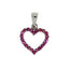 Colgante de Corazón de Rubí Natural en Oro Blanco de 10KT