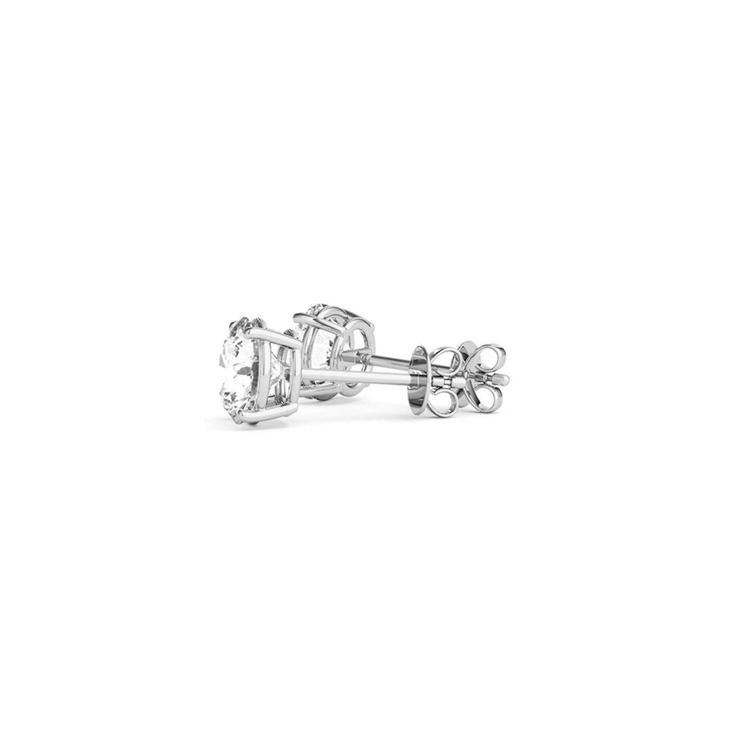 Boucles d'oreilles en diamant lab grown IGI certifié de 2 cttw en or blanc 14k