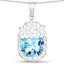 Pendentif en argent sterling avec topaze bleue suisse de 10,90 carats